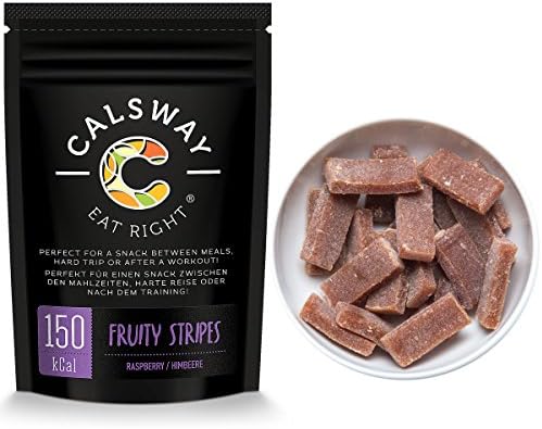 (Pack of 6) 150 Calories 100% NATURAL FRUITY STRIPES Raspberry by Calsway