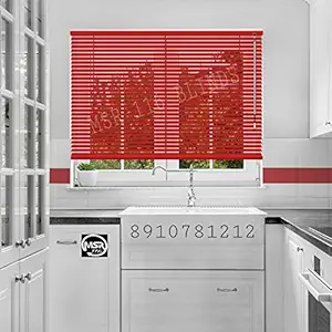 MSR 116 Venetian Blinds/Curtains and Shades for Home Furnishing(Balcony,Kitchen,Bedroom,Bathroom etc) Red (4 ft(W)*4 ft(H))