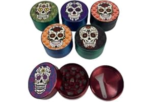 NOVAEASE Grinder 40mm Skull Design Metal Magnetic Grinders Sharp Teeth Tooth Shredding Portable Zinc Alloy Skull Multicolour
