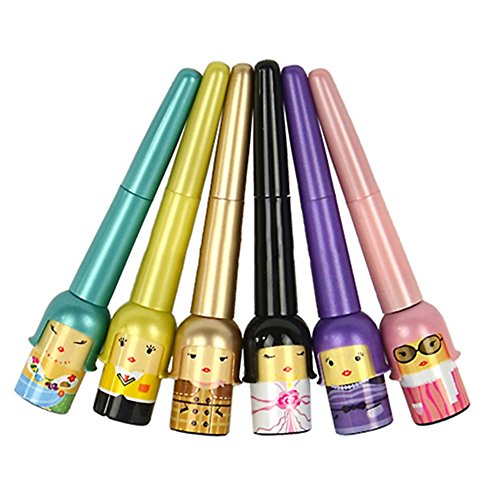 1x Cute Lucky Doll Black Waterproof Liquid Eyeliner Pen Makeup Cosmetic (Random Colour)