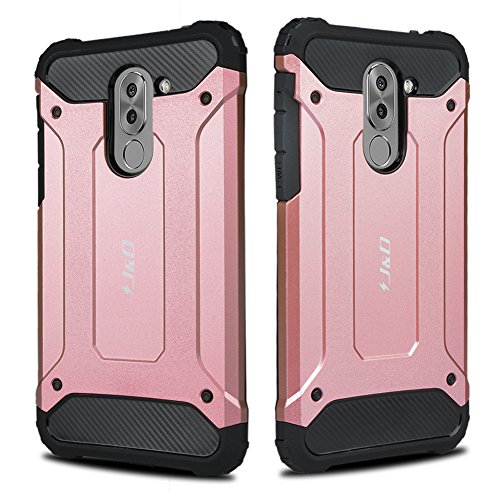 Honor 6X Funda  J D  Armadura Delgada   Doble Capa   Protecci  n Pesada  H  brida Resistente Funda Protectora y Robusta para Huawei Honor 6X - Rosa Oro