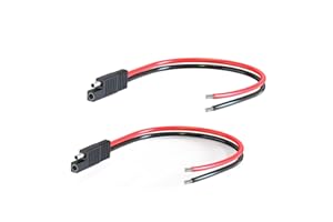 ELFCULB 2 Pcs 12AWG 1FT SAE Pigtail Cable for Battery Charger, Solar Panel, Motorcycle (30CM)