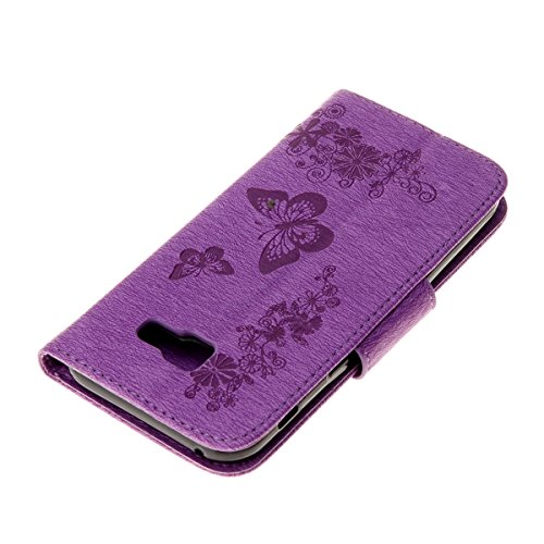 Galaxy A5 2017 Hülle,Samsung Galaxy A5 2017 Blumen Case,JAWSEU Retro Prägung Schmetterling Blumen Muster Kunstleder PU Leder Strap Brieftasche Bookstyle Magnetverschluss Schutzhülle Handytasche Case Cover Etui mit [Ständerfunktion] und [Kartenfächer]für Samsung Galaxy A5 2017+1xSchwarz Glitzer Bling Eingabestift-Lila Schmetterling - 5