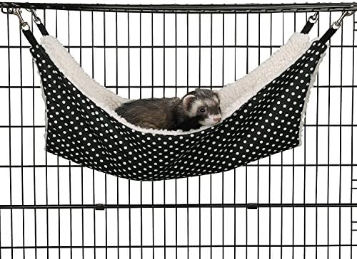 PomeLOL Pet Cage Hammock Polka Dot Small Pet Animal Dog Puppy Cat Kitty Kitten Ferret Hanging Hammock Bed Sleepy Pad Comforter [Leopard S 35x35cm/13.8"x13.8"]