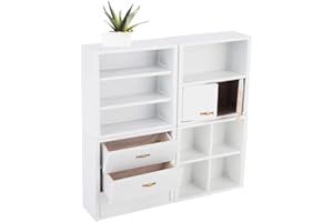 Zerodis Maßstab 1/12 Puppenhaus Zubehör Holz Schrank Möbel Wohnzimmer Schlafzimmer Schrank Einheit für Puppenhaus(Weiß)