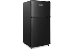 YASHE 86 Liter Kühl Gefrierkombination, 30 Liter Gefrierfach, 56 Liter Kühlschrank, Kühlschrank mit Gefrierfach Klein, Kühlschränke mit 2 Wechselbare Tür, Kompakt, Leise für Miniküche, Büro, Zimmer