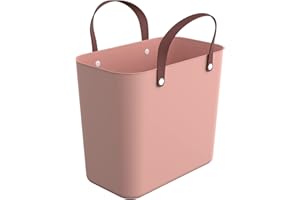 Rotho Albula - Cestino per la spesa, in plastica (PP riciclato), rosa, 25 l, (40 x 23,5 x 34 cm)