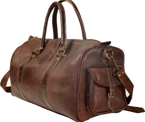 Gusti Leder nature „Robin“ Reisetasche Handgepäck Sporttasche Wochenendtrip Tasche Umhängetasche Ledertasche Freizeittasche Groß Stylisch Lederreisetasche Henkel Damen Herren Vintage Retro Style V26 - 4