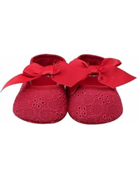 Swallowuk Baby Bogen Knoten Segeltuch Schuhe Turnschuh rutschfeste weiche alleinige Kleinkind Schuhe (11cm, rote)