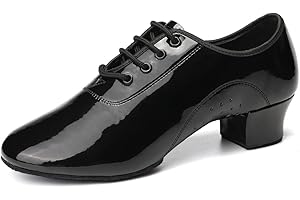 HIPPOSEUS Chaussure Danse Latine pour Garçons et Hommes Chaussure de Danse à Semelle Fendue