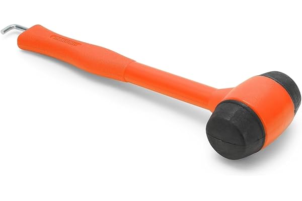 MOSCATELLI - Maillet de Camping Polyvalent, Robuste et Ergonomique avec Crochet pour extraire Sardine et Piquets - Orange