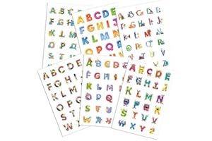 OHAODUO 312 letras adhesivas para niños, para libro de recortes, letras del alfabeto, pegatinas para manualidades, tarjetas de felicitación