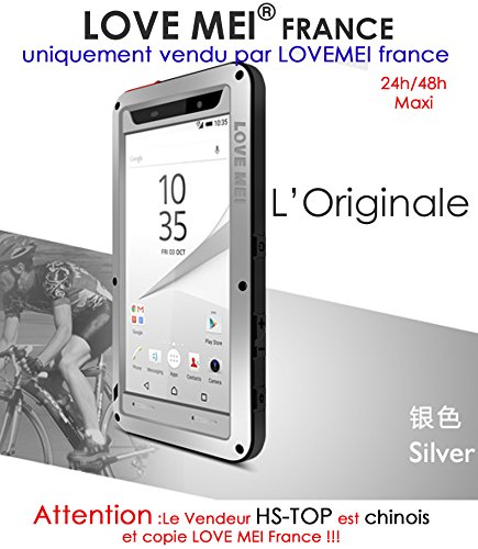 spécification COQUE SONY Xperia Z5 LOVEMEI FRANCE- Antichoc et etanche - GRIS