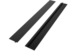 LUVODI 2Pcs Joint Silicone Gap Cover Noir 63.5 x 5.5 x 1cm Plan de Travail Cuisine Coque en Silicone Réchaud Comptoir pour Cuisinière Silicone de l'écart Protection Latérale de Gazinière