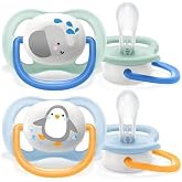 Philips Avent Ultra Air Emzik, Erkek Bebekler i&ccedil;in 0-6 Ay, 2&rsquo;li Paket, Ortodontik Silikon, Geniş Hava Delikli, Mikrodalga Ste