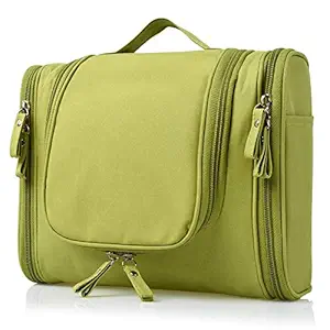 PETRICE Multifunctional Travel Bag Extra Large Makeup Organiser Cosmetic Case Household Grooming Kit Storage Travel Kit Pack with Hook (Green)