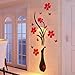 Produktbild 3D Wandaufkleber DIY Vase Blume Baum Kristall Acryl Spiegel Aufkleber Fenster Abziehbilder Wand Dekoration TV Hintergrund Deko LuckyGirls