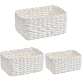 DODUOS 3 PCS Cestini Portaoggetti in Corda di Carta, Organizzazione Cestini Portaoggetti Multiuso Cestino Conservazione per B