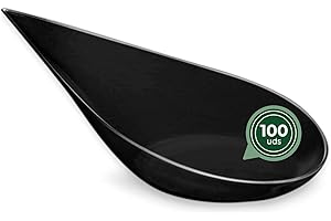 MAXI PRODUCTS - Cuchara Catering - Cuchara Catering Plástico Reciclable - Especial Catering, Eventos, Tapas, Degustación, Food Trucks - CATERING (Lágrima Negra, 100 Unidades)