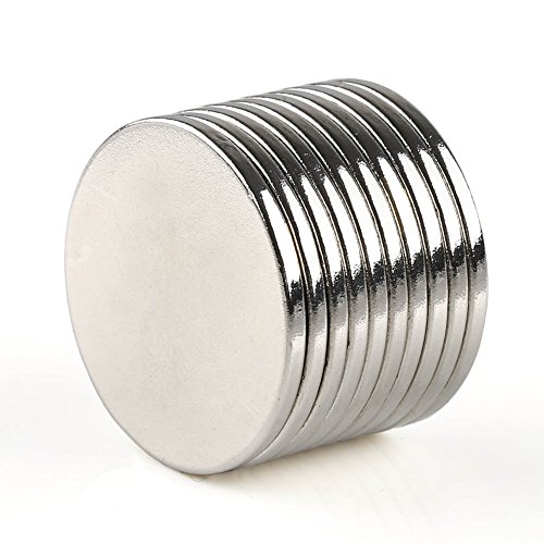 10 Stück N35 starke Neodym Magnete 25 x 2 mm runde Scheiben super Power Magnete
