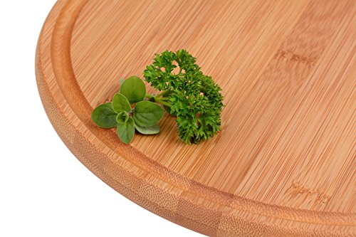 GRÄWE Steak- Pizzabesteck, Messer und Gabel + Schneidbrett aus Bambus - 4