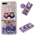 Produktbild Huawei Y6 2018 Hülle, KANTAS Weich Silikon Flüssiger Glitzer Treibsand Schutzhülle Handyhülle Rückseite TPU Ultra Dünn Bumper Back Cover für Huawei Y6 2018, Eulenliebhaber