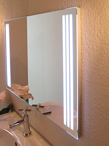 Bricode Süd LED Badezimmerspiegel Clarius (C). Badspiegel in verschiedenen größen mit LED Beleuchtung (warmweiß, 75cm x 50cm (bxh)) - 4