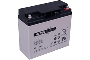 intAct Block-Power AGM Batterie 12V 24Ah - auslaufsicher und wartungsfrei - vielseitige AGM Versorgungsbatterie - für Freizeitbereich, Notstromanlagen, Sicherheitssysteme - Maße (LxBxH): 181x77x167mm