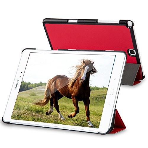 Galaxy Tab A 9.7 Hülle, JETech Slim Fit Galaxy Tab A 9.7 Hülle Schutzhülle Tasche Etui mit Ständer Funktion und Eingebautem Magnet für Einschlaf/Aufwach für Samsung Galaxy Tab A (9.7 Wi-Fi T550N / LTE T555N) Smart Case Cover (Rot) - 4