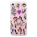 Produktbild iPhone 7 / iPhone 8 Hülle, Hozor Niedlich Persönlichkeit Mode Serie Ultra Dünn TPU Bumper Case Kratzfest Backcover Schutzhülle Transparent Schale Flexible Weiche Silikonhülle Crystal Klar Handyhülle - Make-up