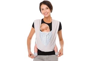 CUBY Babytrage Neugeborene ab Geburt, Hautfreundliche und Weiche Baby Carrier, Ergonomische Kindertrage. Baby Tragegurt für Neugeborene und Kleinkinder bis 16 kg (Einheitsgröße Grauweiß)
