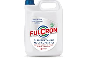 FULCRON Disinfettante Multisuperfici, Detergente Inodore, Elimina il 99,9% di Virus, Funghi e Batteri, 5 Litri
