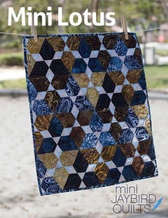 Jaybird Quilts Mini Lotus Pattern, Blue