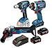 Produktbild Akku Set Bosch GDS 18 V-LI + GSR 18 V-EC + Winkelschleifer GWS 18 – 125 C + zwei Akkus 18 V 4.0 Ah + Ladegerät