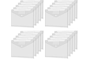 OVTAI 20PCS Pochettes Plastiques Perforées A4, Pochette Porte Document A4, Pochette Plastique, Poche Transparente A4 Documents Portefeuilles Dossiers de Fichiers pour l'organisation de Documents