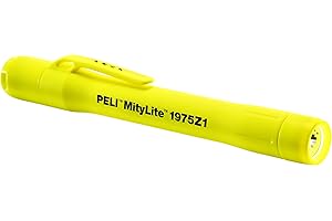 PELI MityLite 1975Z1: LED-Stiftlampe, Premium-Taschenlampe, ATEX-Zertifiziert für Zone 1, hohe Qualität für Industrie, Handwerker, Feuerwehr, IP68 wasserfest, 94 Lumen, Farbe: Gelb