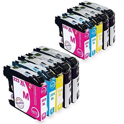 N.T.T.® 10x XL Tintenpatronen kompatibel zu LC-223 , LC-225 , LC-227 (4 Schwarz, 2 Cyan, 2 Magenta, 2 Yellow) für Brother mit aktuellstem Chip DCP-J4120-DW, MFC-J4420-DW, MFC-J4425-DW, MFC-J4620-DW, MFC-J4625-DW, MFC-J5320-DW, MFC-J5625-DW, MFC-J5720-DW, MFC-J5600, MFC-J5620-DW, Druckerpatronen