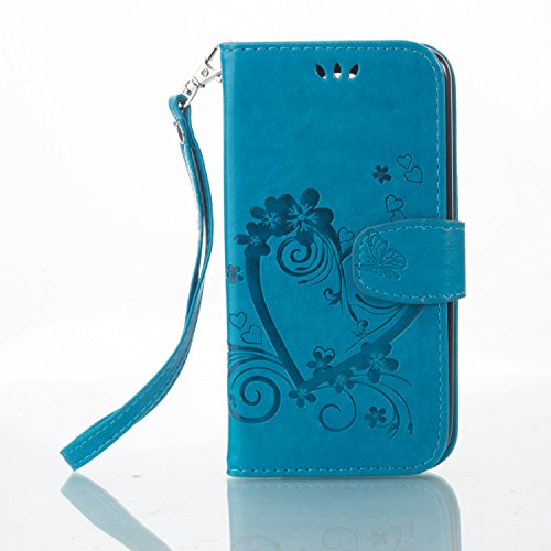LG K10 Hülle,LG K10 Hülle,LG K10 Case,Cozy Hut LG K10 Hülle Muster,Handy Case Cover Tasche for LG K10, Bunte Retro Blumen Herz der Liebe Muster Druck Buch-Stil Bookstyle Flip Magnetverschluss Brieftasche Geldbörse Wallet Kreditkarte ID Card Slots PU Leder Beschützer Haut Schutzfolie Schutzhüllen Case Tasche Hülle Etui Schale Ständer Hülle Case mit Weich TPU Innere Hülle Case für LG K10 - blau
