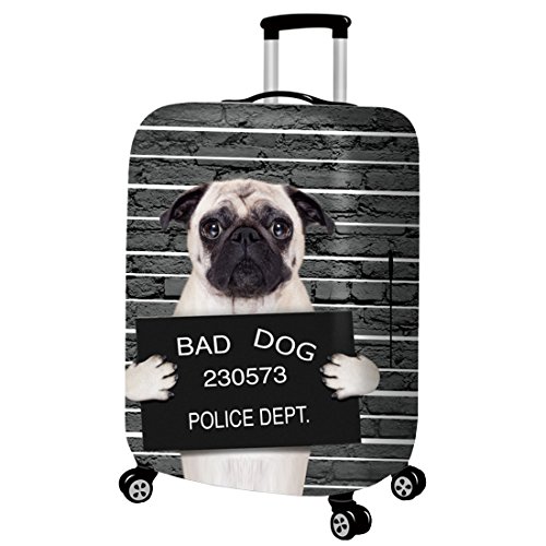 Preisvergleich Produktbild GWELL 3D Tier Cartoon Elastisch Kofferhülle Kofferschutzhülle Luggage Cover mit Reißverschluss Reisekoffer Kofferbezug Gepäck Cover Abdeckung Hund-2 XL für 29-32 Zoll