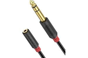 J&D 3.5mm to 1/4 Headphone Adapter Cable, Gold Plated Audiowave Series 3.5mm 1/8 inch Female TRS to 6.35mm 1/4 inch Male TRS PVC Shelled Stereo Audio Cable for Mixer Guitar Piano Amplifier Speaker