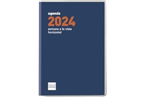 Finocam - Agenda 2024 Plana Cóctel Semana Vista Horizontal Enero 2024 - Diciembre 2024 (12 meses) Azul Español