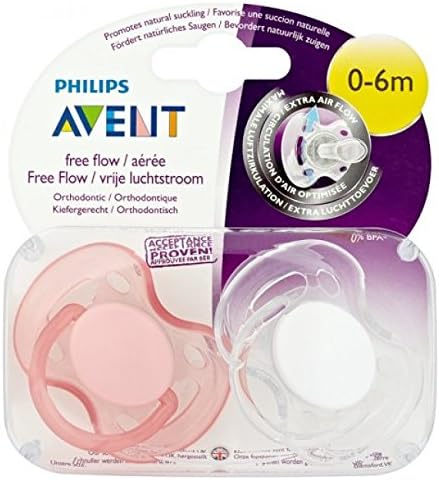 Philips Avent Soother Girls - 0-6m (White/Pink)