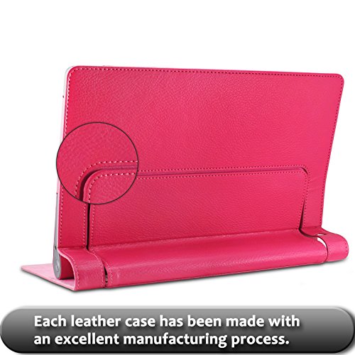Lenovo Yoga Tab 3 Plus/ Lenovo Yoga Tablet 3 10 Pro Hülle Case, Infiland Slim Fit Folio PU-lederne dünne Kunstleder Schutzhülle Cover Tasche für Lenovo Yoga Tab 3 Plus 25,65cm (10,1 Zoll IPS) Convertible Media Tablet/Lenovo YOGA Tablet 3 10 Pro 25,6 cm (10,1 Zoll QHD IPS) Tablet (Not für Lenovo Yoga Tab 3 10) (Magenta) - 8