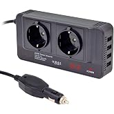 TechMore 200 Watt 12 Volt to 220 Volt Cakmaktan &Ccedil;evirici Socket Converter Modified Sinus Inverter D&ouml;n&uuml;şt&uuml;r&uuml;c&uuml; 4 USB, Superbox