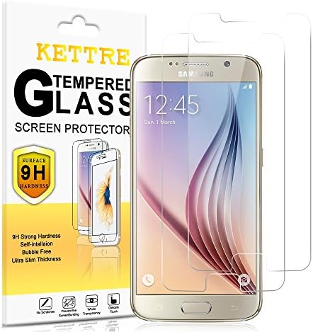 Samsung Galaxy S6 G920 Screen Protector,KETTRE® [ Pack 2 ] Tempered Glass Screen Protector [Lifetime Warranty] - ANTI-SCRATCH - 3D Touch Compatible - Easy Bubble-Free Installation for Samsung Galaxy S6 G920.