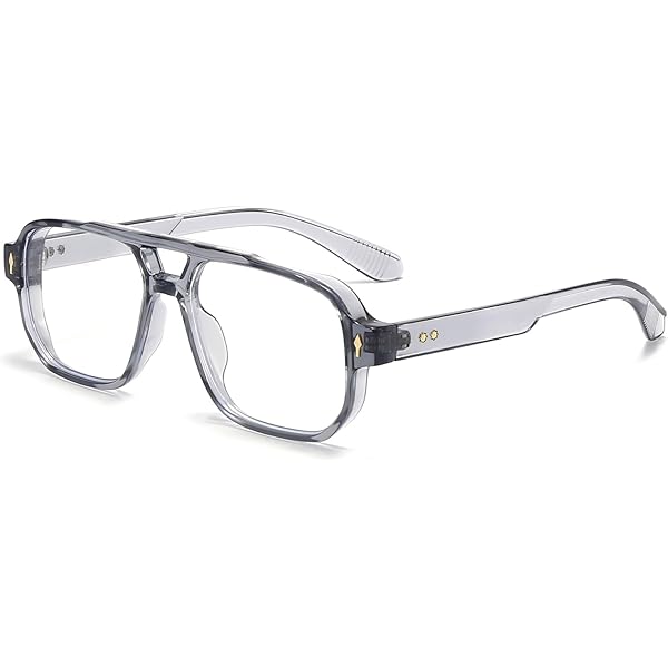 Occhiali Anti Luce Blu Quadrati Doppio Ponte - Lenti Trasparenti Per PC, Uomo E Donna - Foto 12