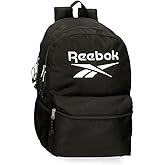 Reebok Boston, mochila escolar, mochila negro y azul fabricada en poli&eacute;ster, Tirantes anchos, ergon&oacute;micos y acolchados, vario