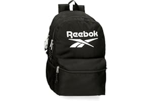 Reebok Boston, mochila escolar, mochila negro y azul fabricada en poliéster, Tirantes anchos, ergonómicos y acolchados, varios compartimentos, de Joumma Bags