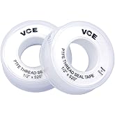 VCE 2 Stück PTFE Dichtband PTFE Band Gewinde Dichtungsband Teflonband Gewindedichtband PTFE Tape, 12mm 13m, weiß…