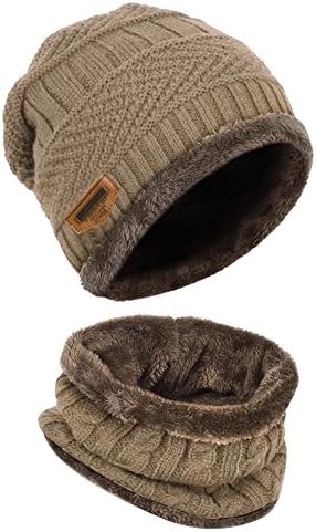 GANA Knitted Beanie Hat, Warm Hat and Circle Scarf | Knitted Skiing Hat | Outdoor Sports Hat Sets